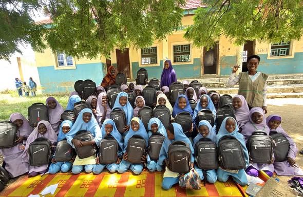 Schoolgirls receive practical support for their education.